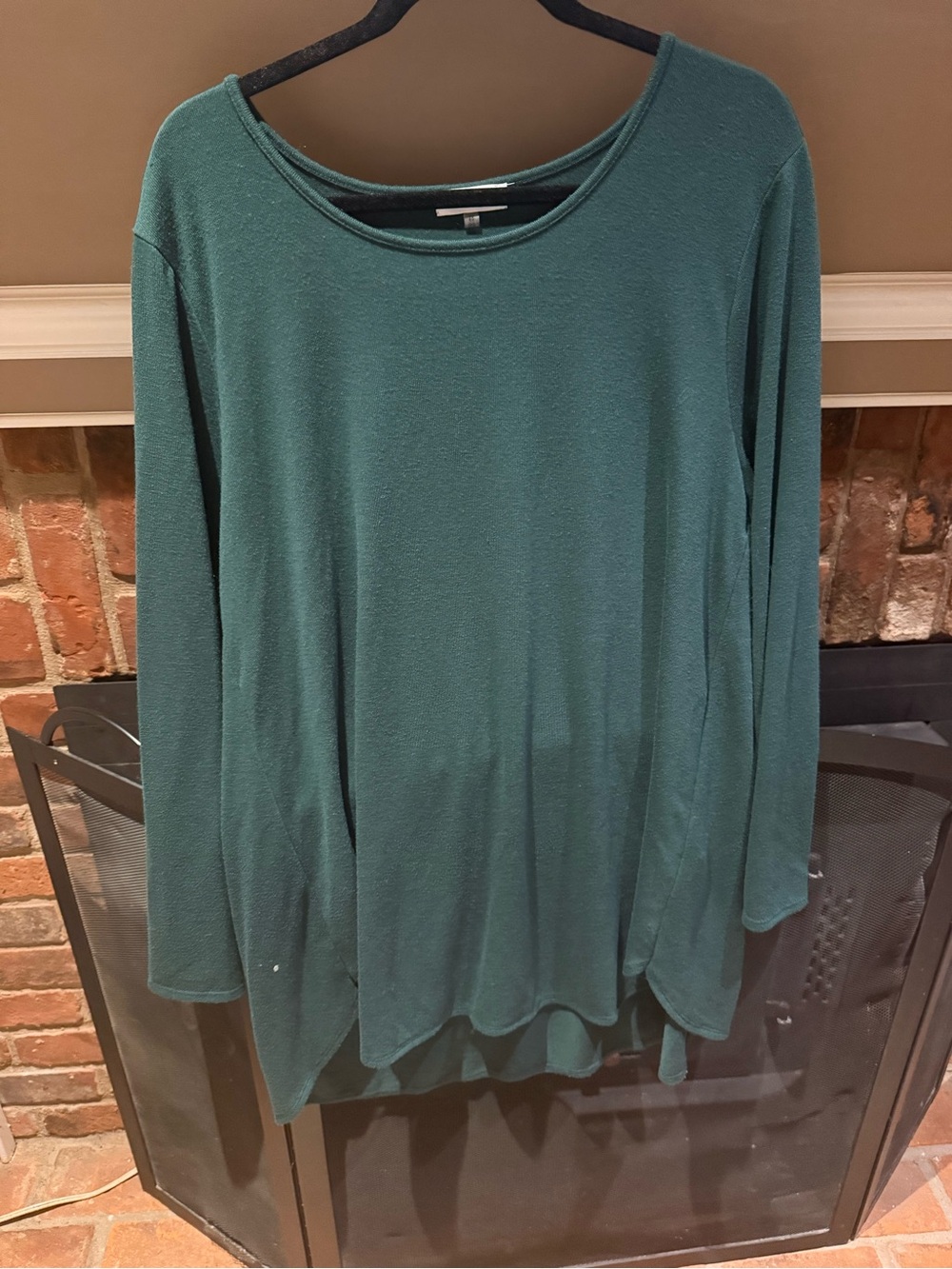Calvin Klein Dark Green Layered Hem Tunic Top 2X